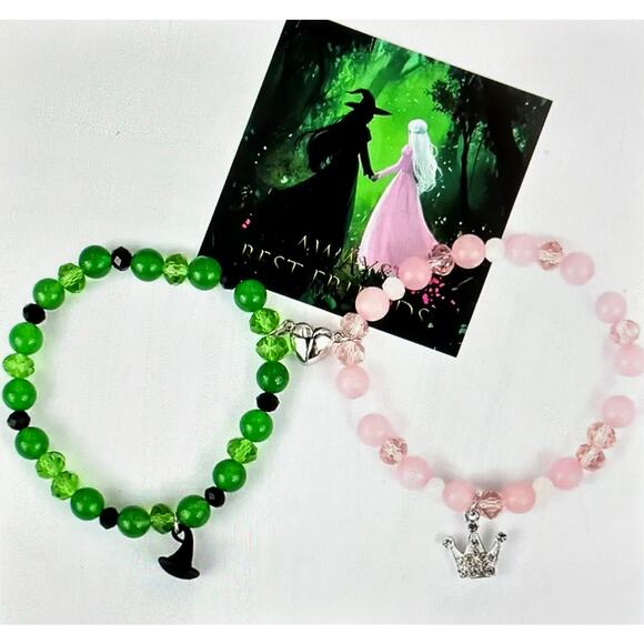 Best Friendship Magnetic Wicked Inspired Evil Queen Princess Glass Bead Bracelet - Picture 1 of 7